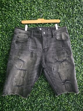 Jordan Craig Men's Distressed Black Denim Shorts Size 36